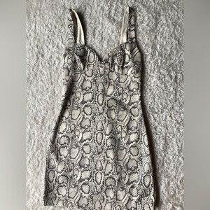 Zara Black and White Snake Print Mini Dress
